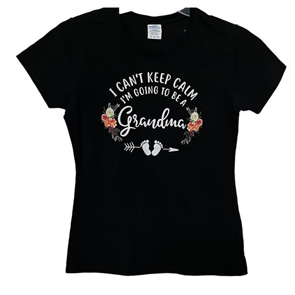 PORT & COMPANY SHORT SLV CREW NECK T-SHIRT, M, BLACK W/WHITE LETTERING, ORANGE - Picture 1 of 11